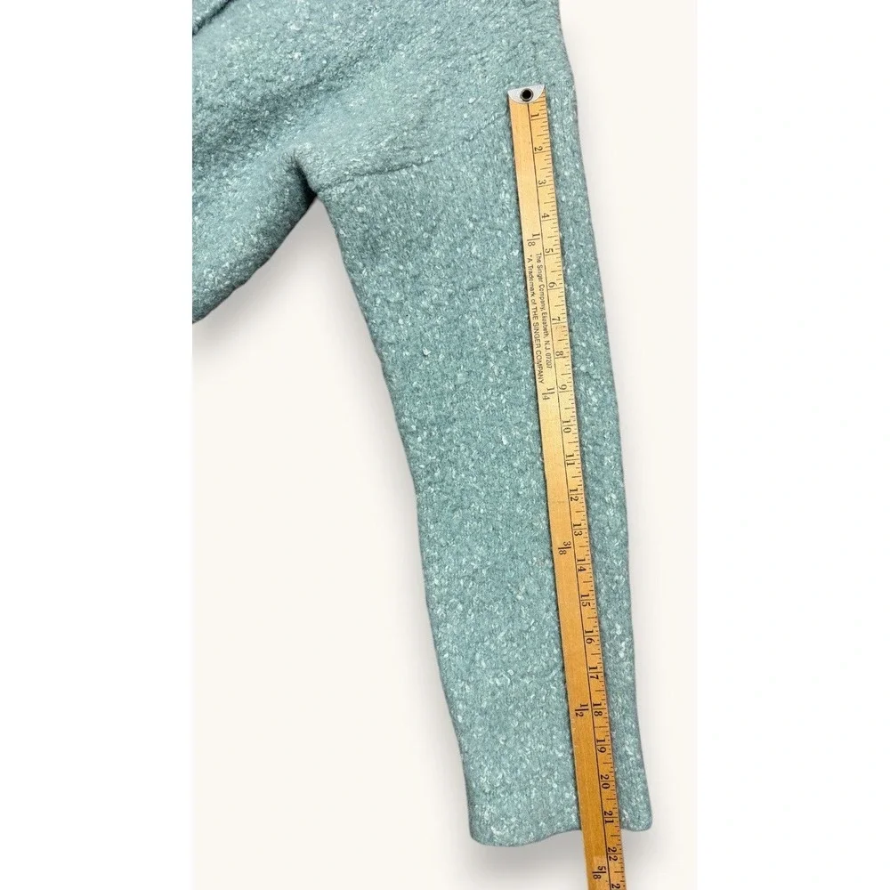 Eileen Fisher Boucle Sweater Jacket Womens M Blue Alpaca Wool Silk Comfy Fuzzy